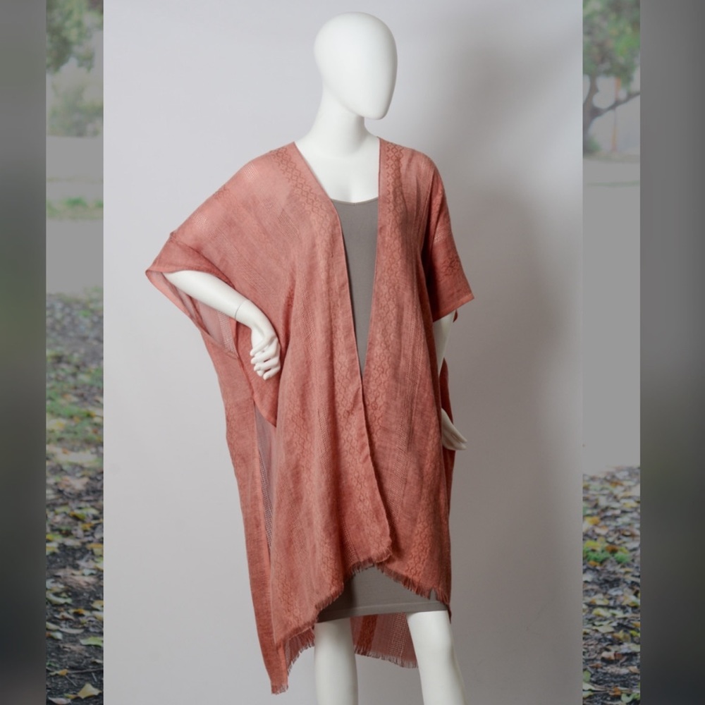 Last 1 New Bohemian Woven Long Line Tribal Kimono Cardigan Wrap - Picture 4 of 5